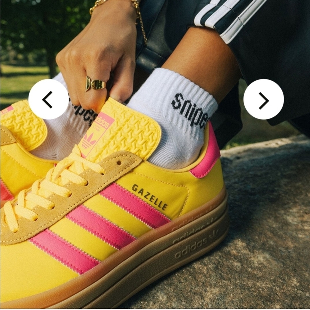 Adidas Gazelle in Bright Yellow and Pink